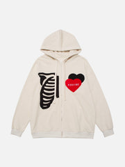 Flocking Skeleton Love Hoodie