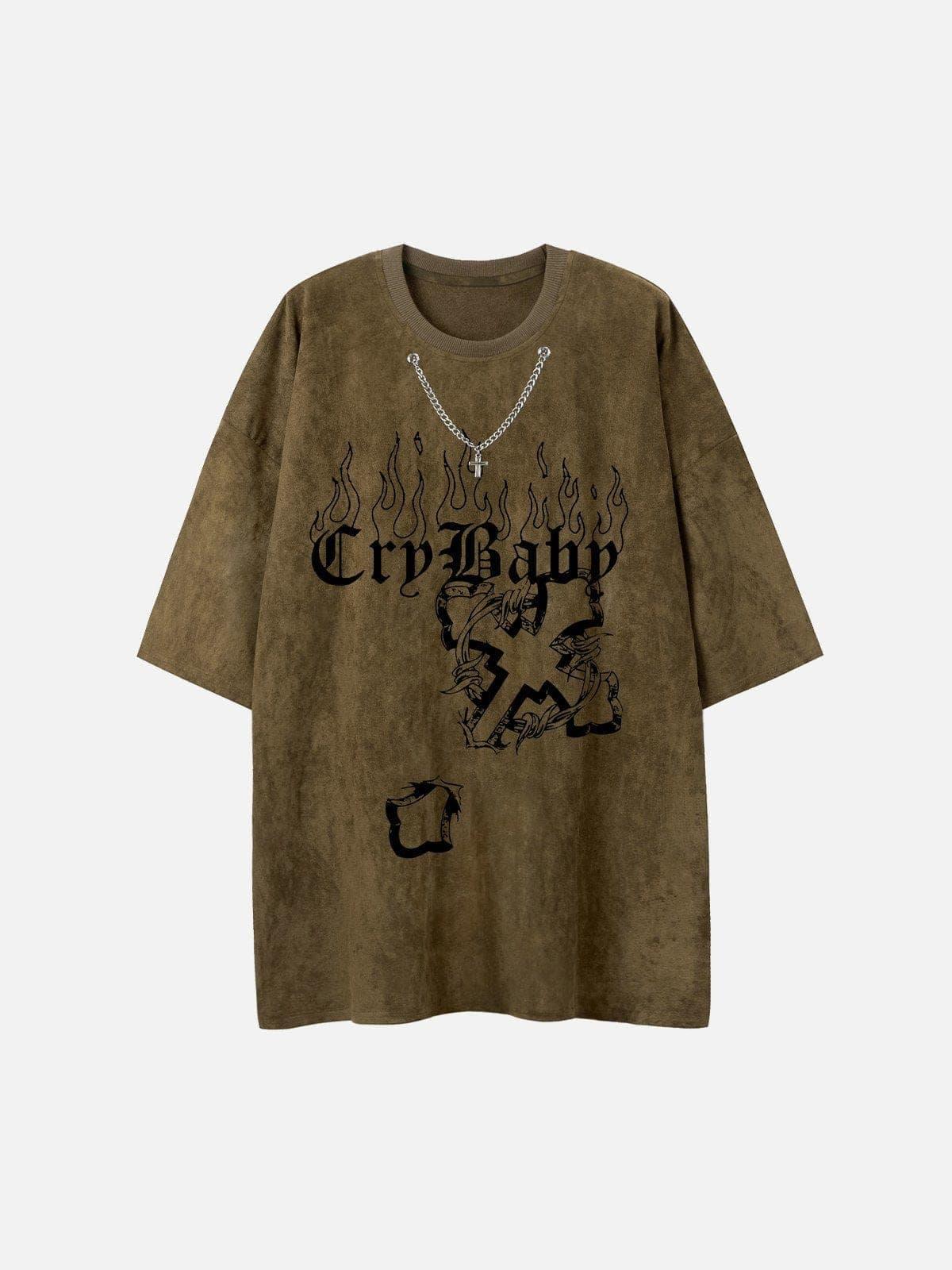 Flame Cross Graphic Tee