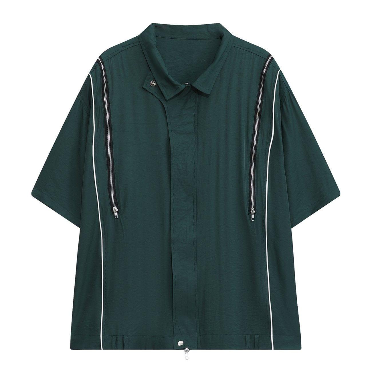 Multi Zip Up Short Sleeve Shirt