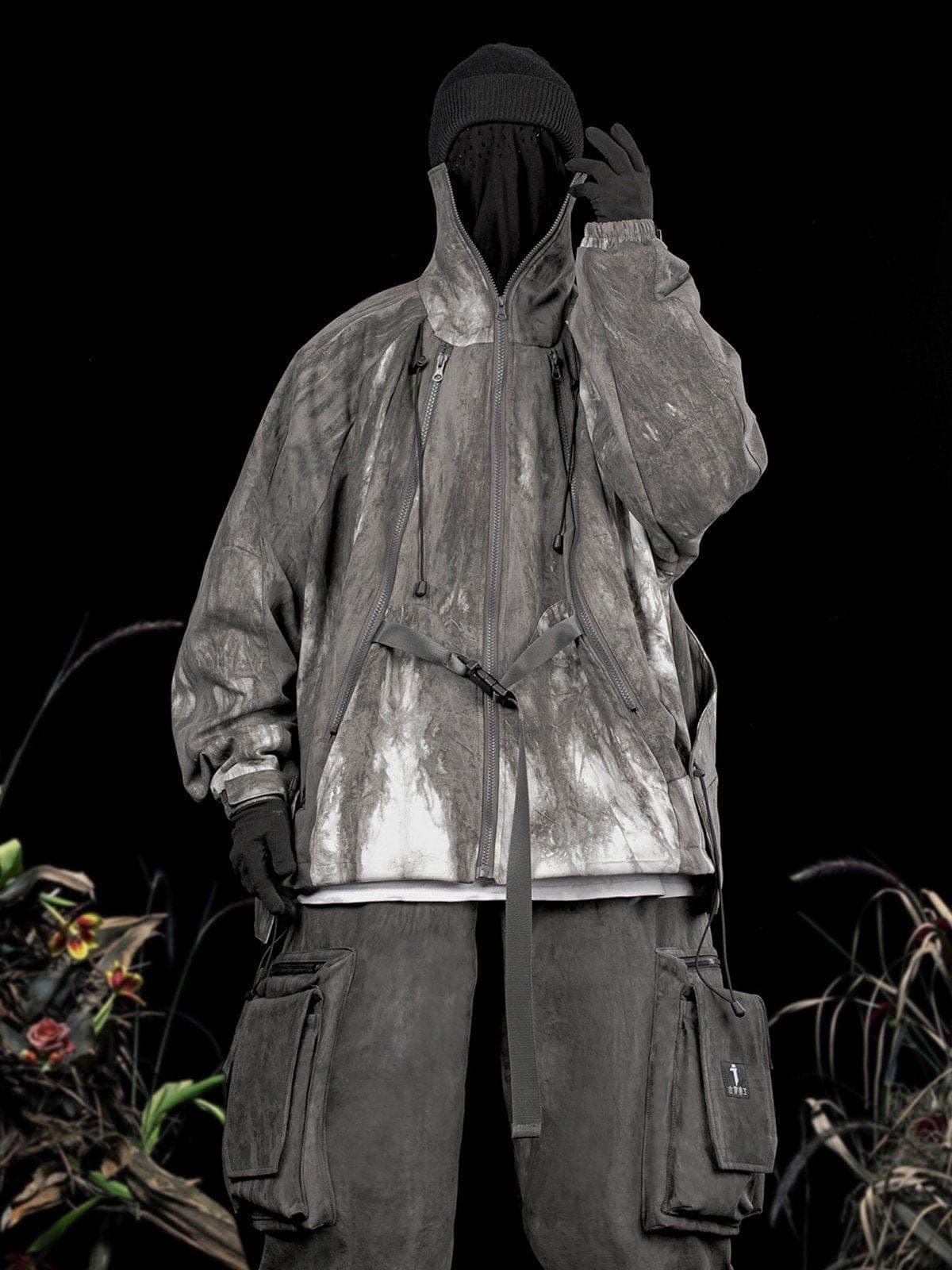 Zip Up Tie Dye Functional Jacket