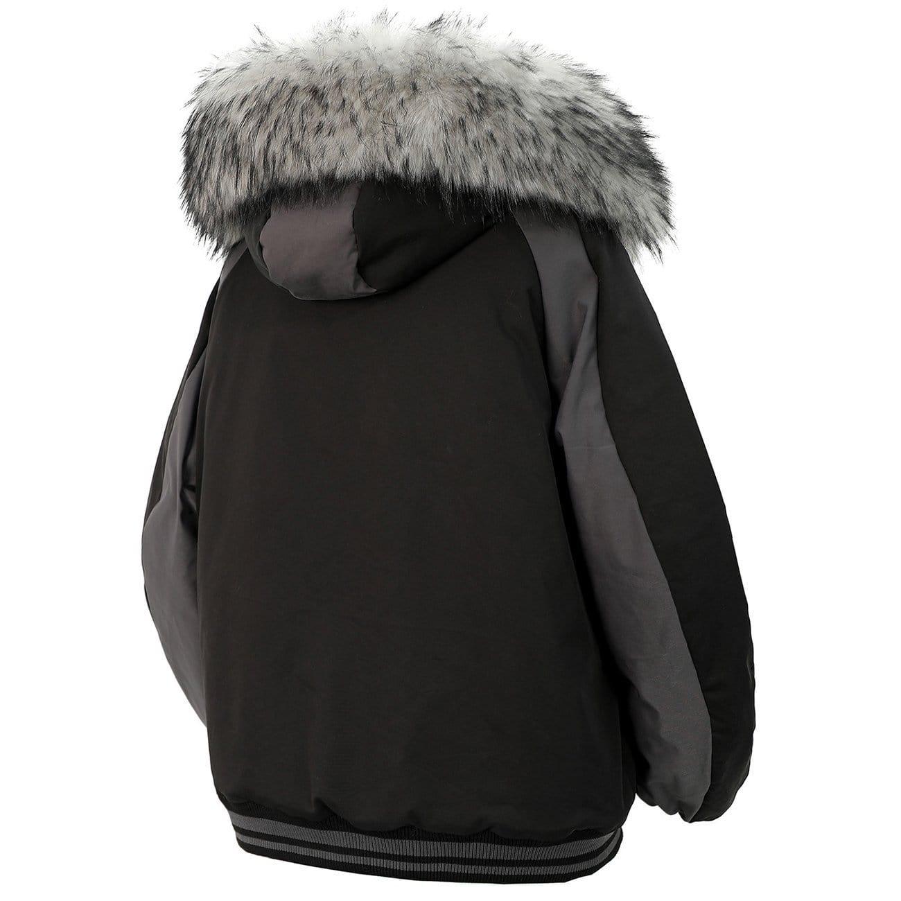 Detachable Fur Collar Hat Winter Coat