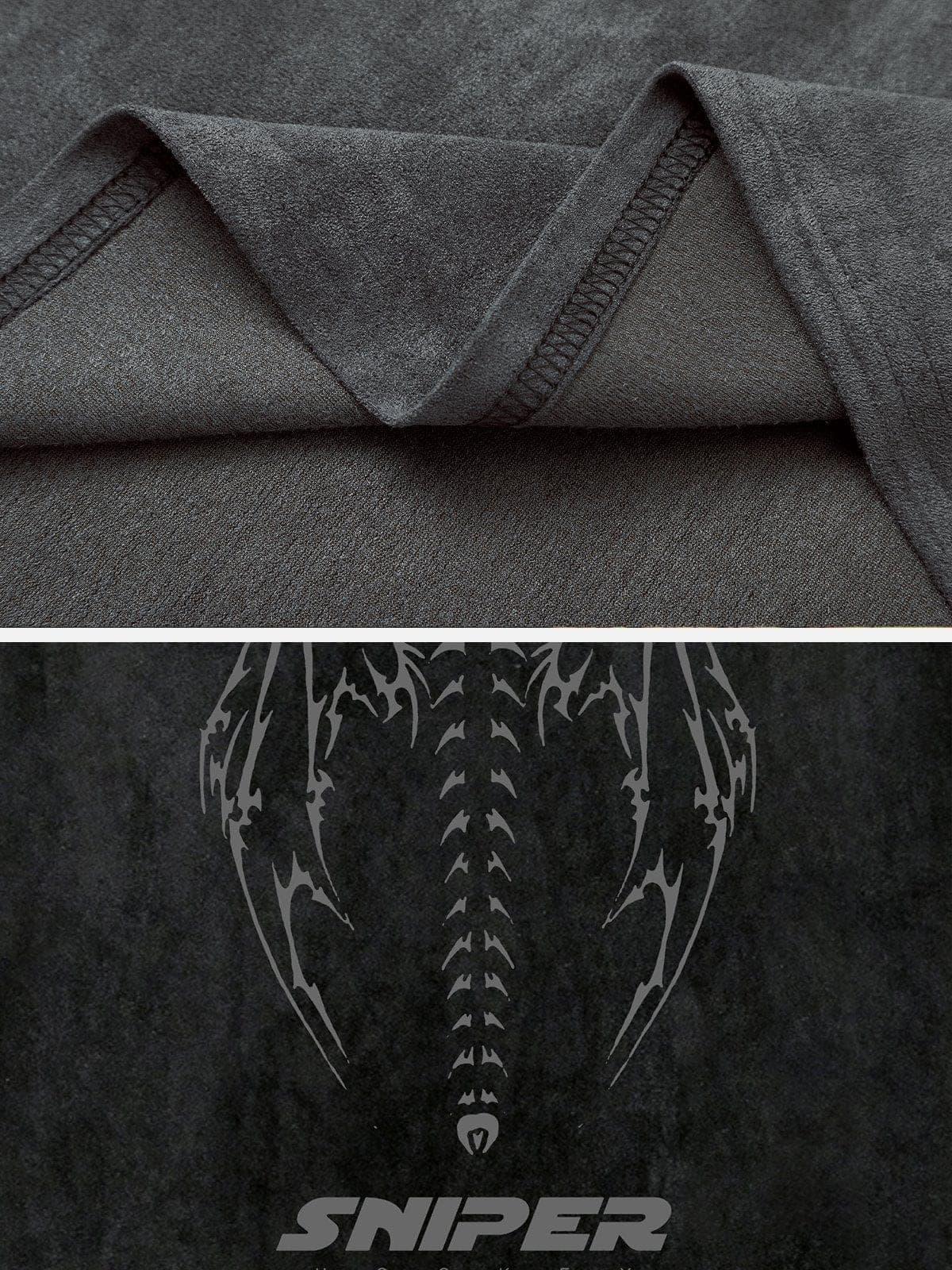 Skeleton Wings Chain Graphic Tee