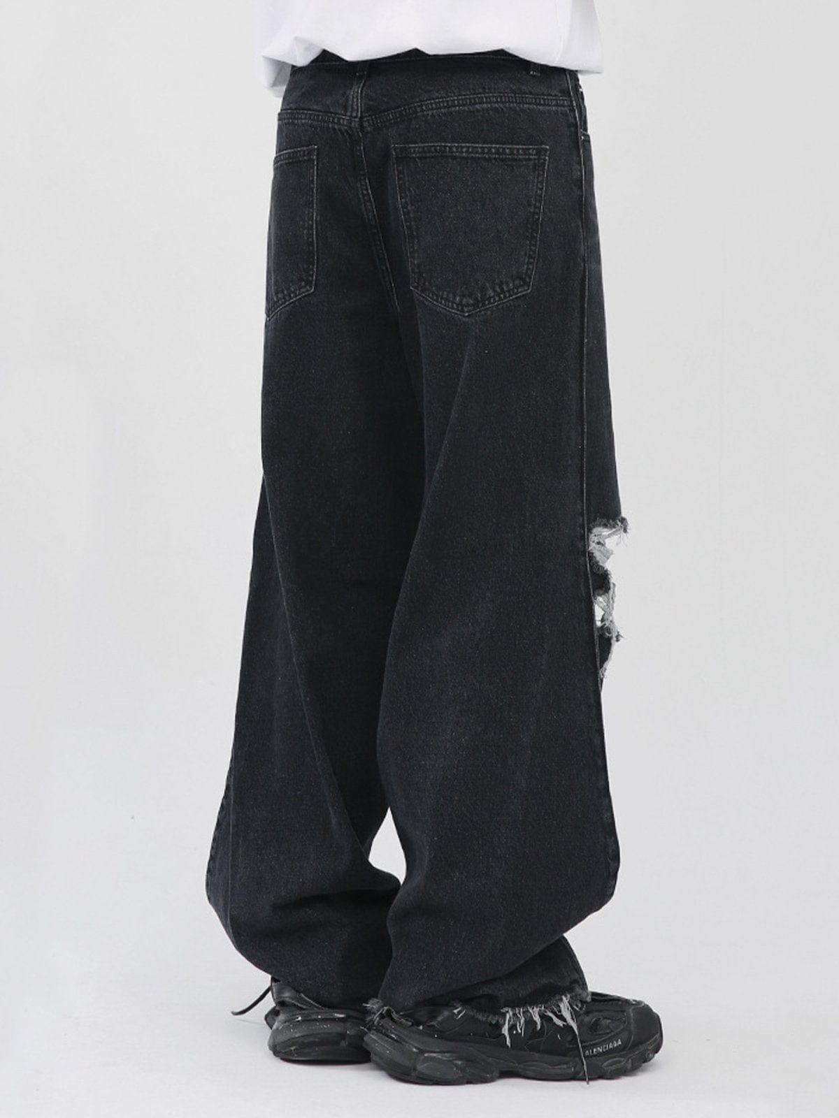 Gothic Alphabet Hole Jeans
