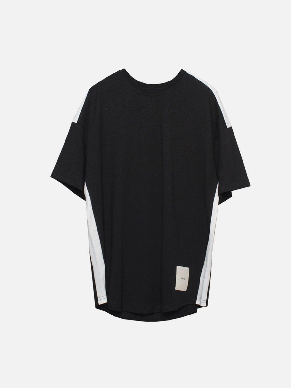 Black White Patchwork Tee