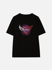 Angel Devil Wings Love Heart Print Tee