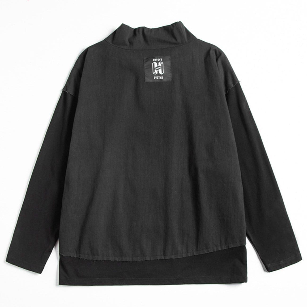 Dark Patchwork Print Sweatshirt