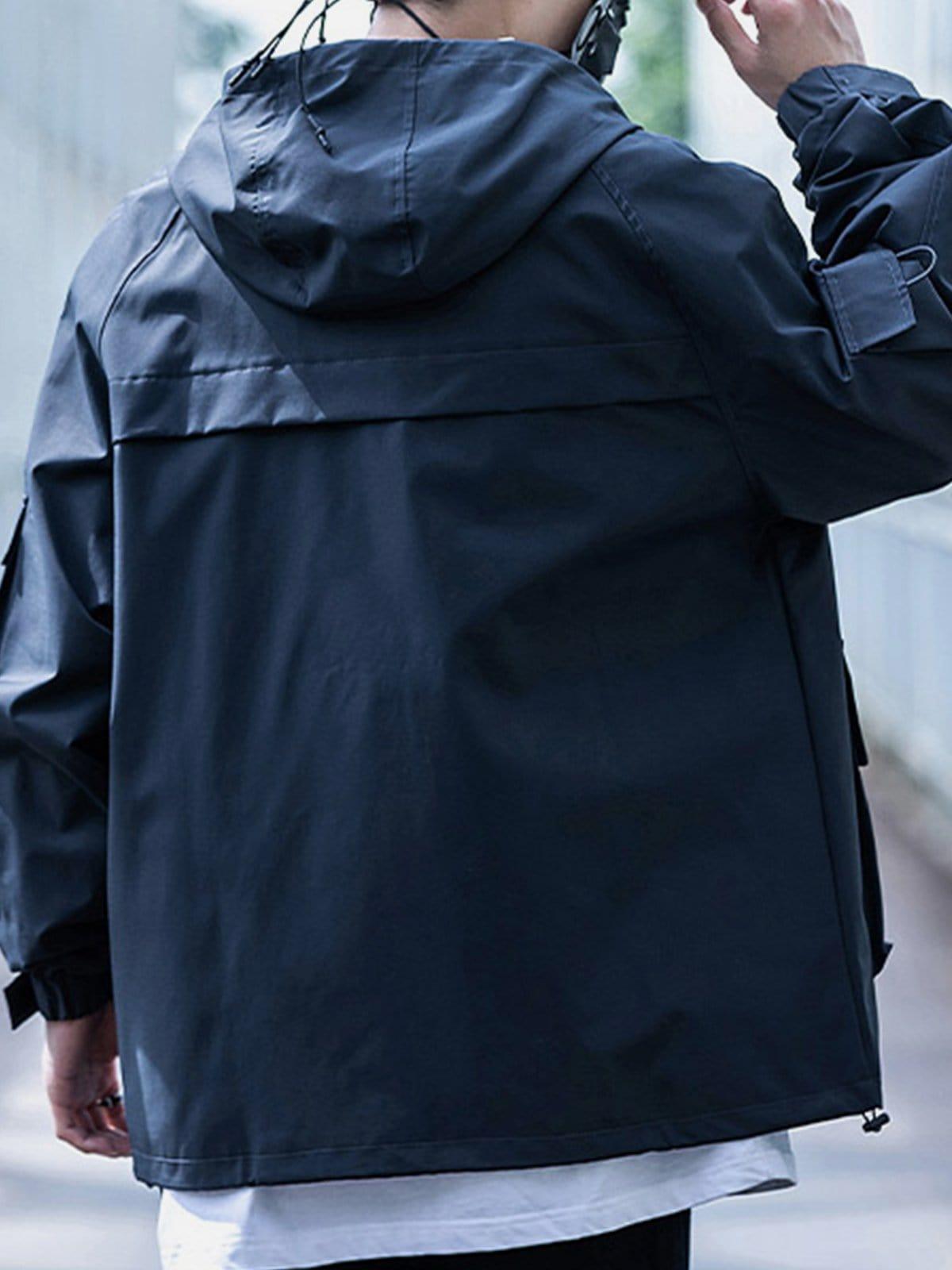 Solid Color Big Pocket Cargo Jacket