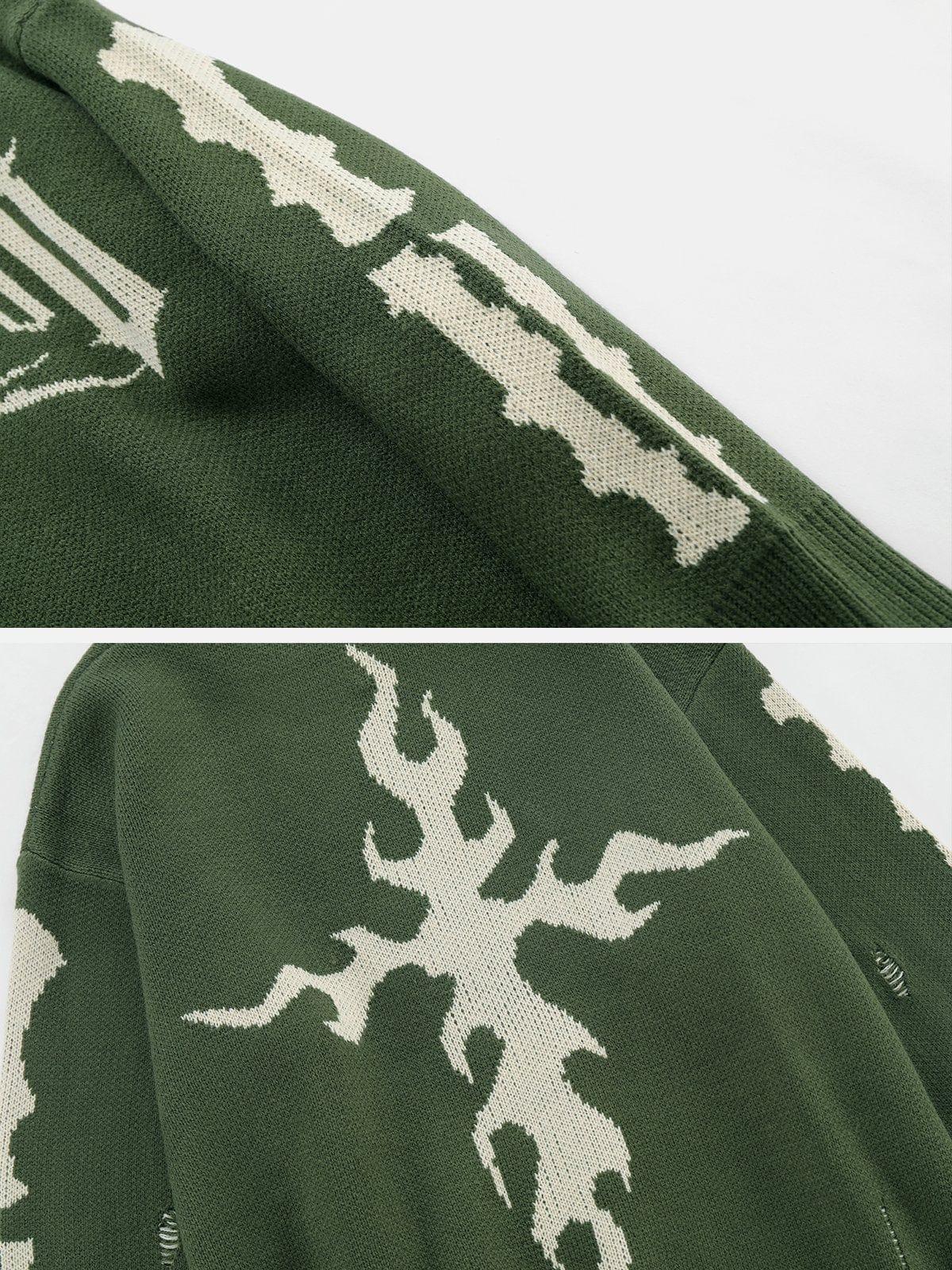 Fire Cross Letters Sweater