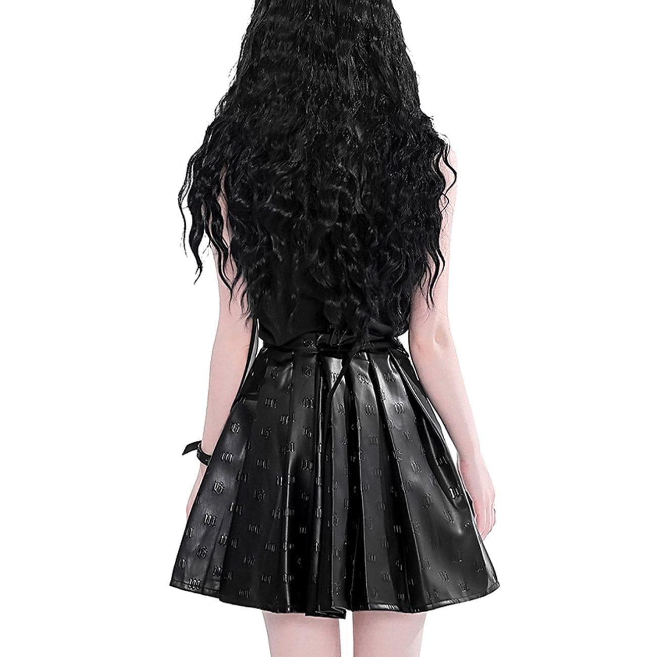 Punk Sanskrit Letters PU Skirt