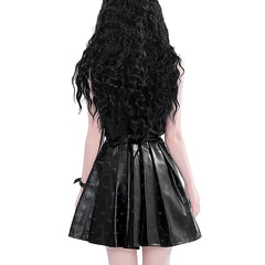 Punk Sanskrit Letters PU Skirt