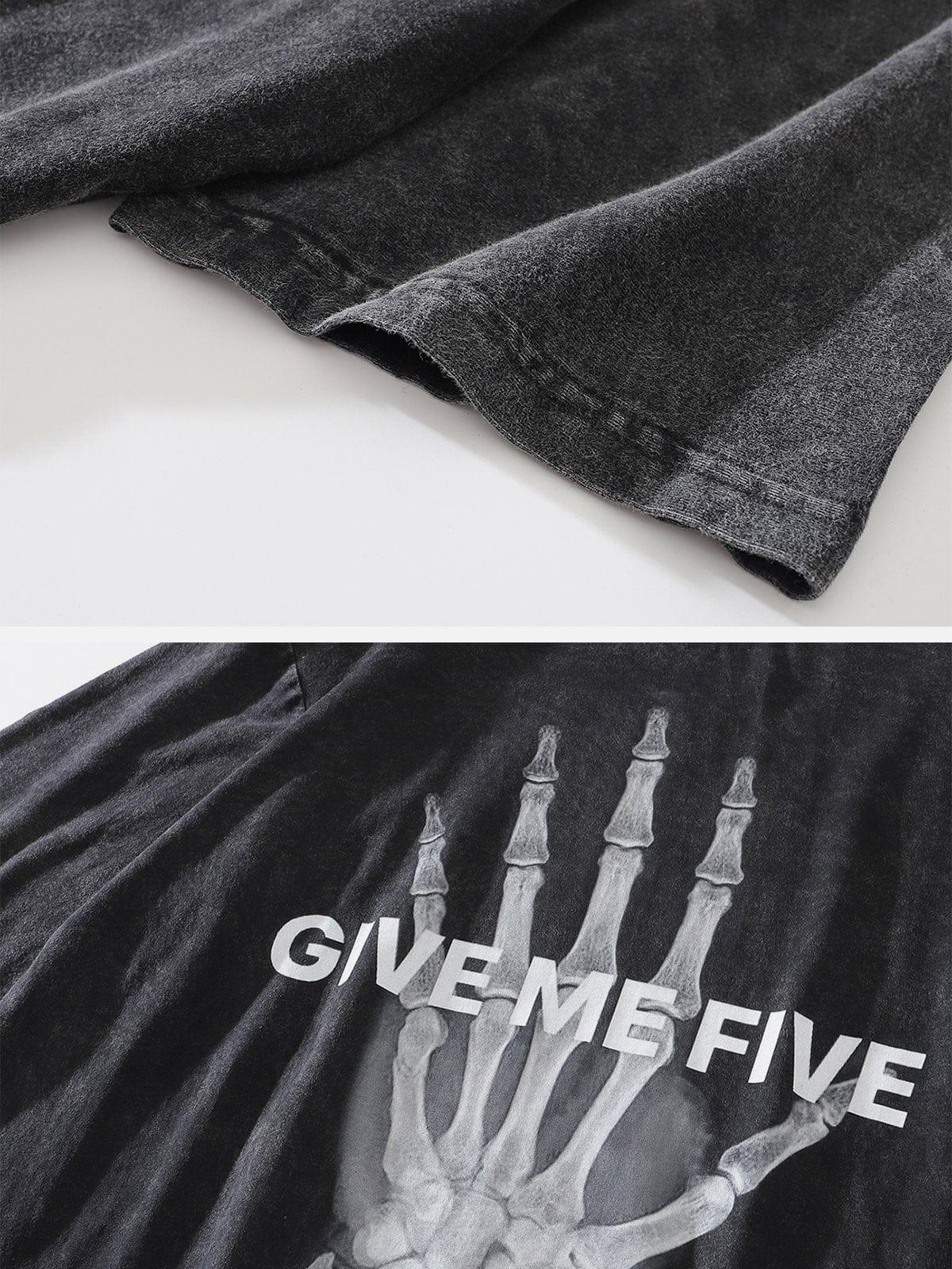 Bone Fingers Washed Graphic Tee