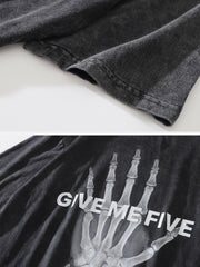Bone Fingers Washed Graphic Tee