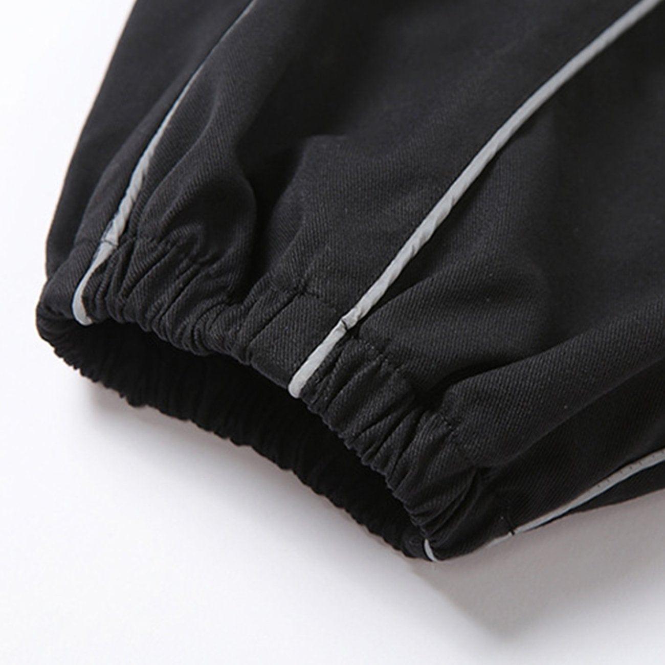 Irregular Reflective Strips Pants