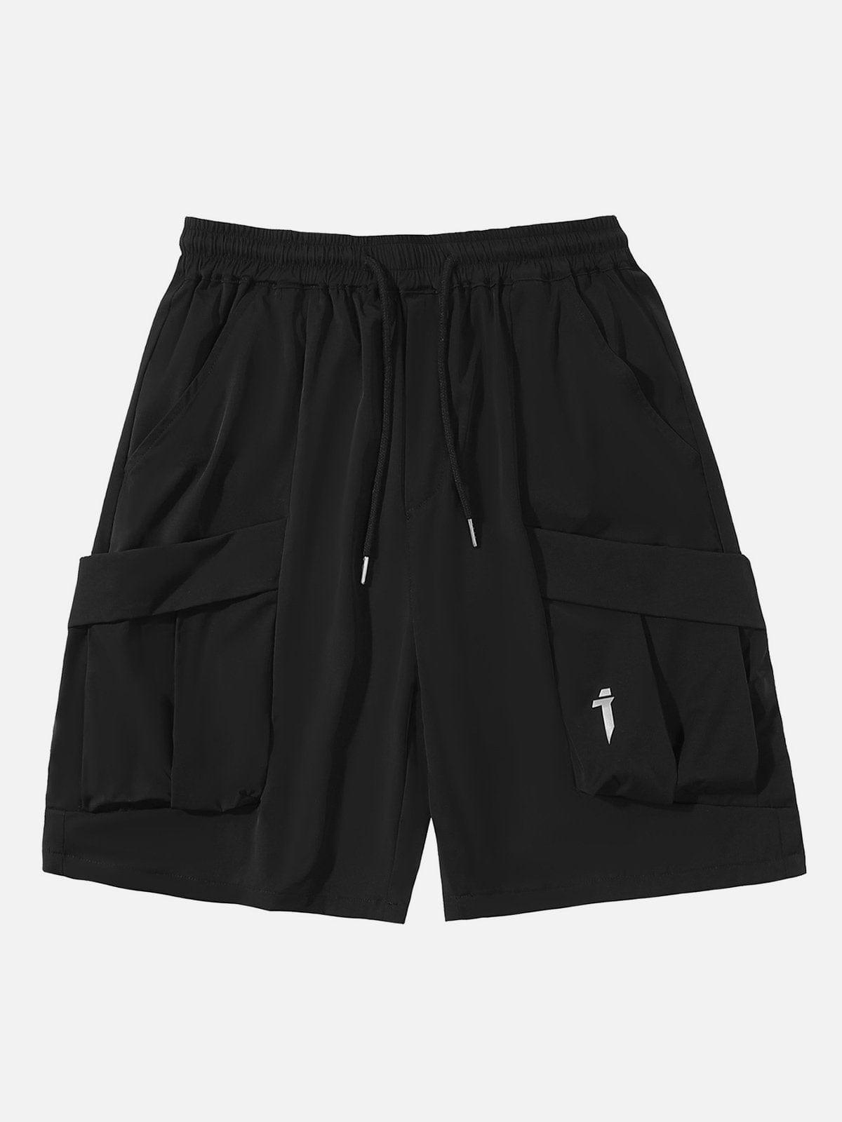 Dark Embroidery Cargo Shorts