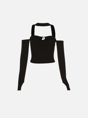 Hollow Suspenders Long Sleeve T Shirts