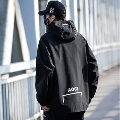 Techwear Half Zipper Print Jacket