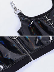 Zip Up PU Vest