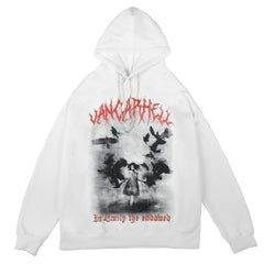 Dark Raven Girl Print Hoodies