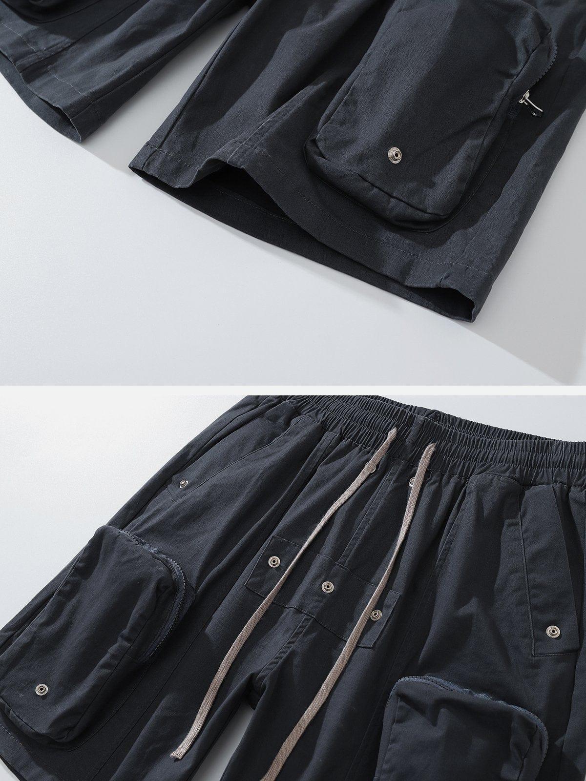 Multi Pockets Zip Up Shorts