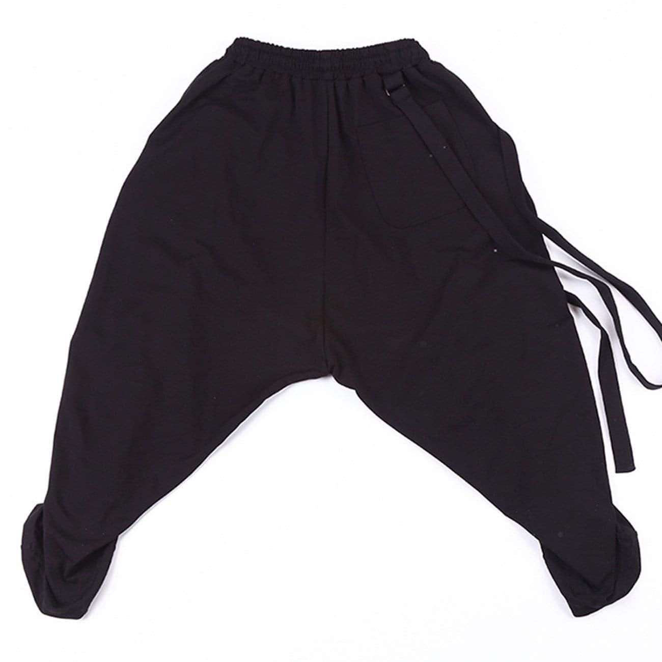 Dark Elastic Ribbons Oversized Pants