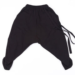 Dark Elastic Ribbons Oversized Pants