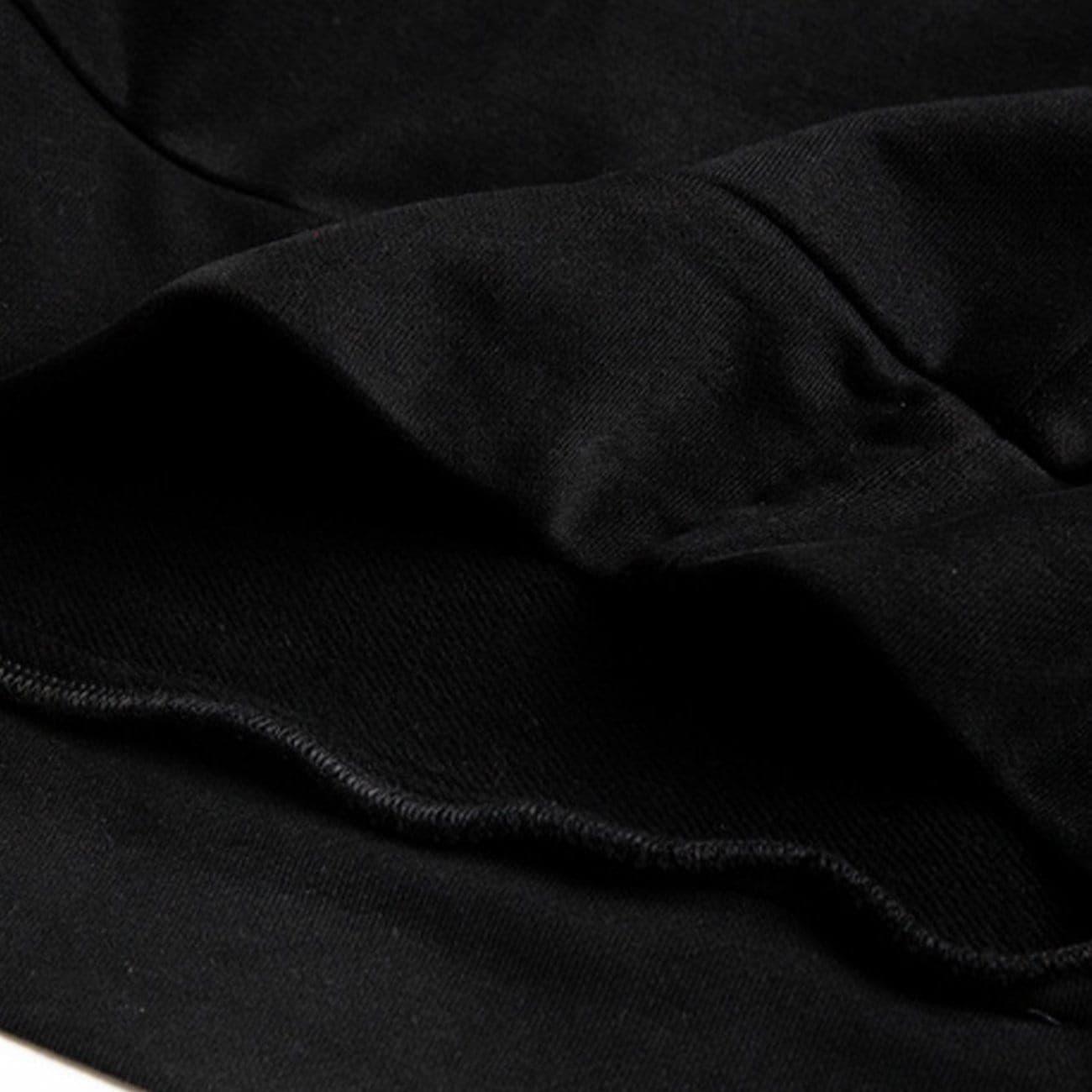 Dark Patchwork Embroidery Hoodies