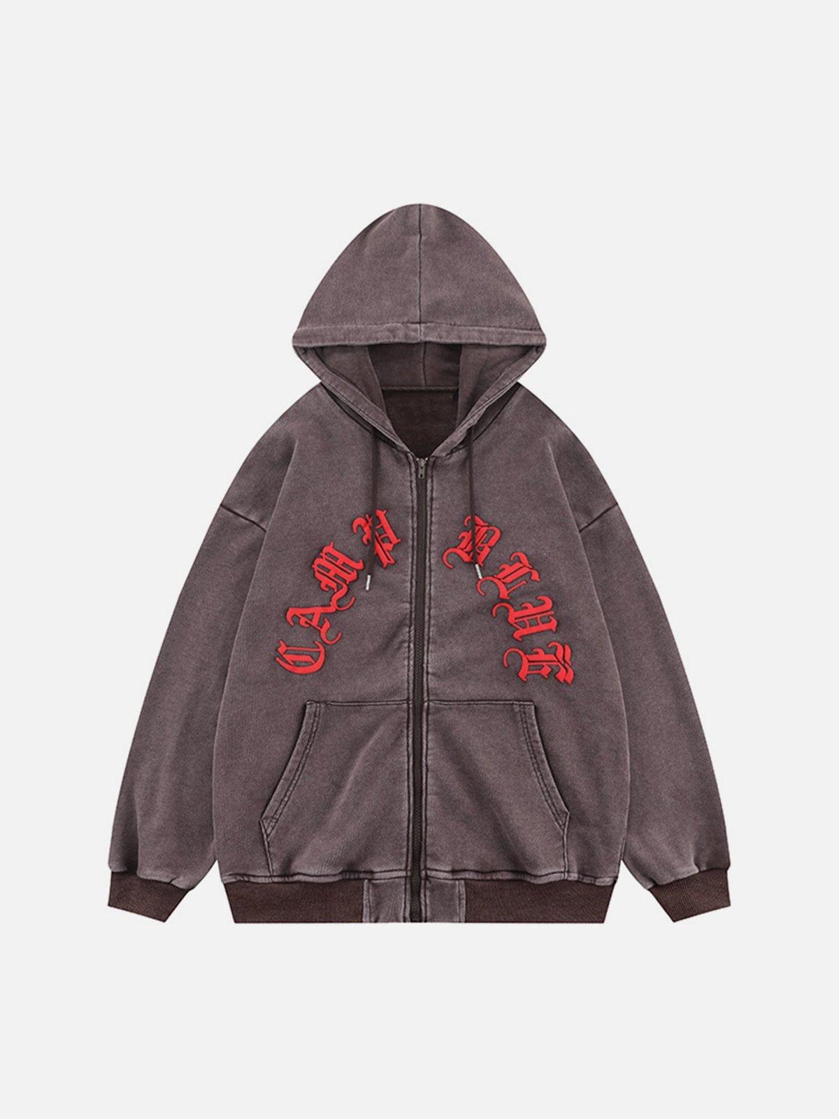 Skeleton Letters Washed Hoodies