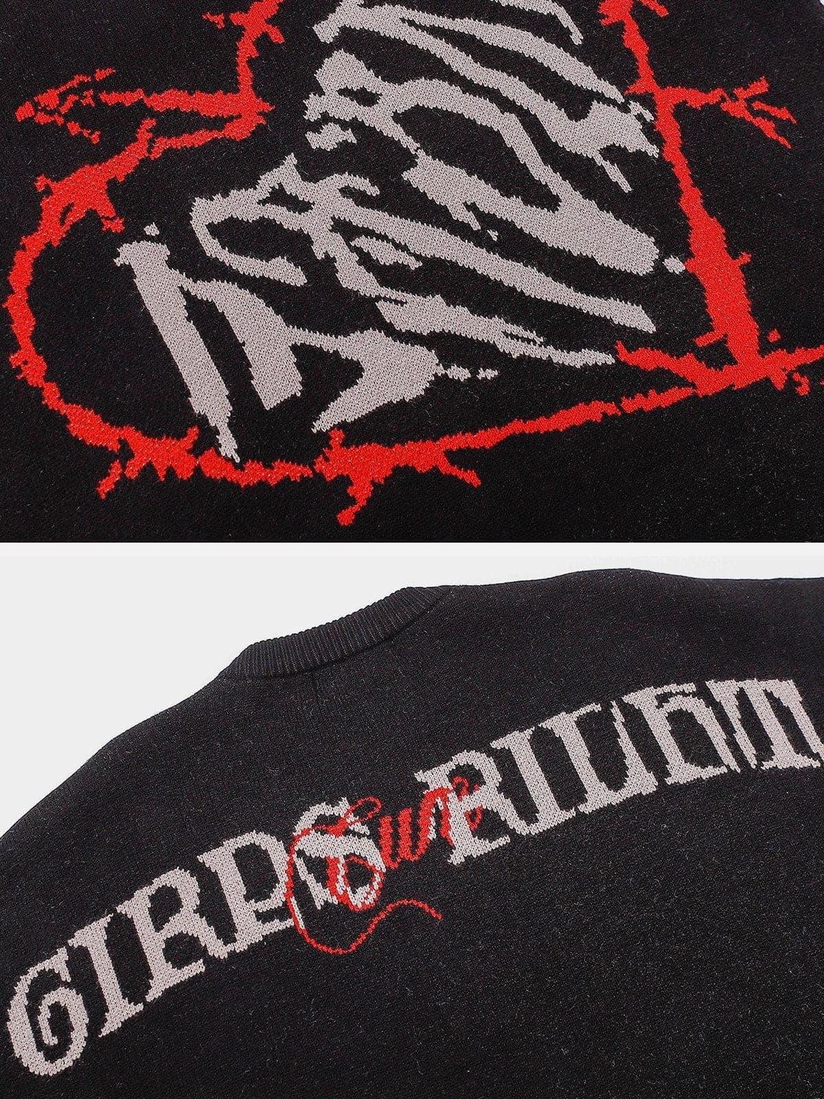 Arrow Penetrate Heart Knit Sweater