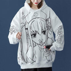 Anime Nurse Girl Print Hoodies