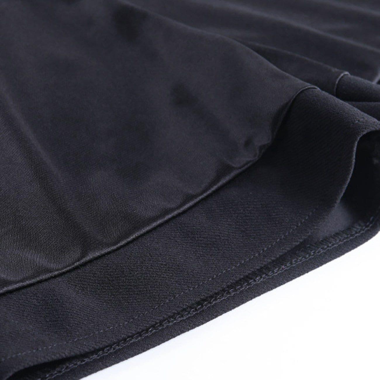 Dark Cross Print High-waist Pleated Skirt