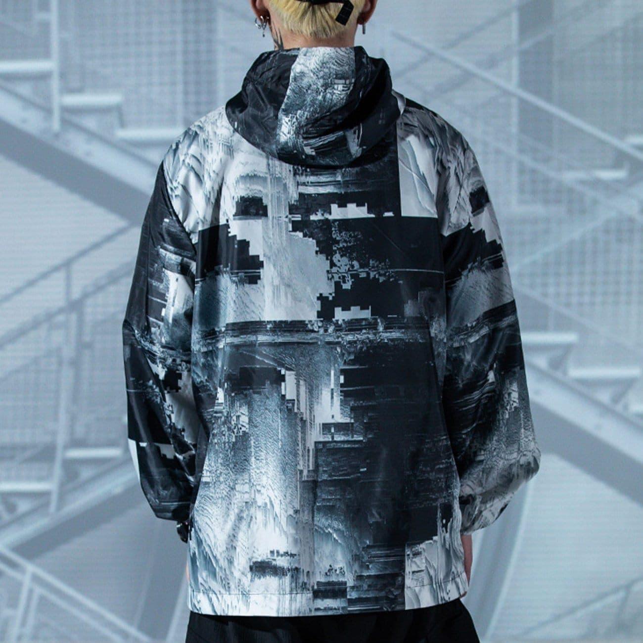 Wave Texture Print Jacket