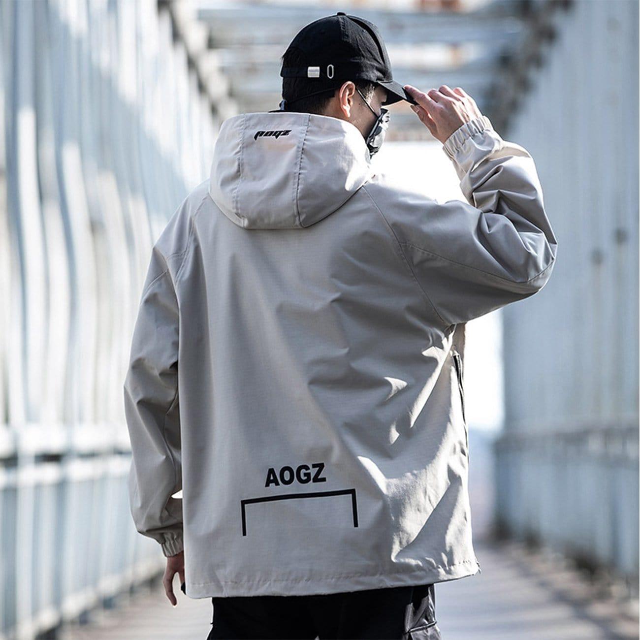 Techwear Half Zipper Print Jacket