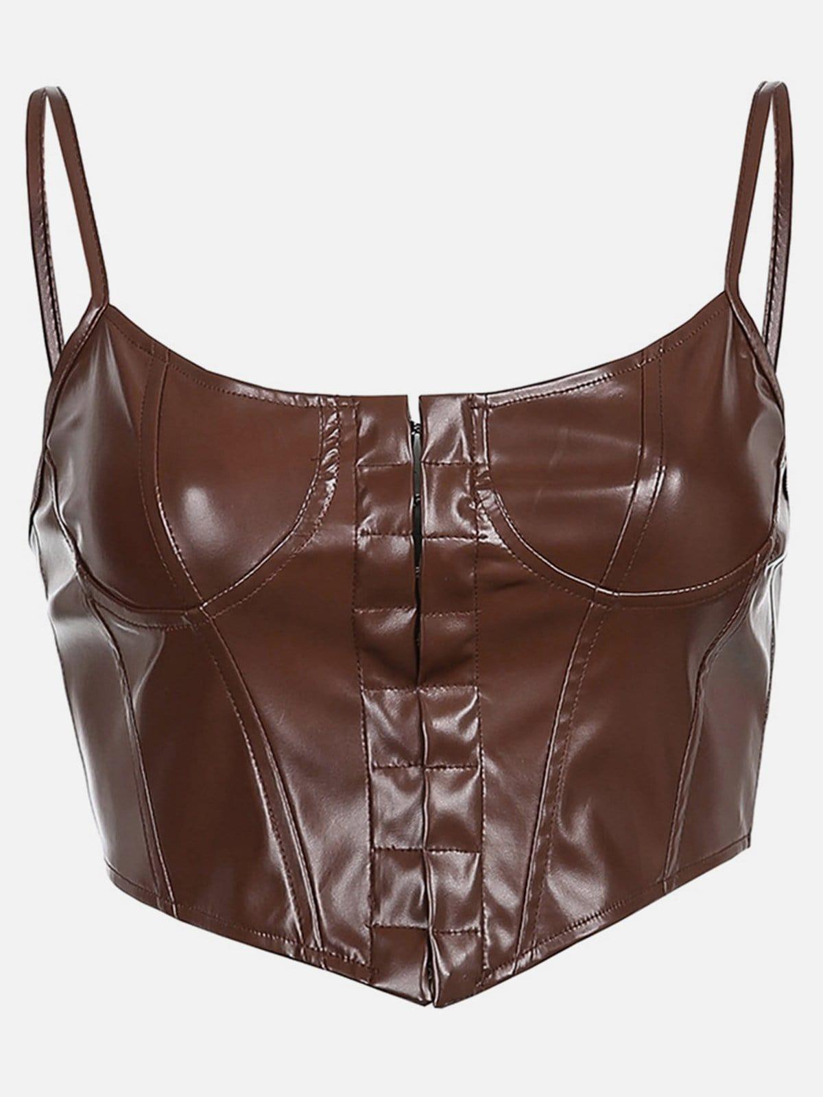 Breasted Corset PU Vest