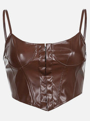 Breasted Corset PU Vest
