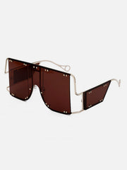 Futuristic Y2K Punk Double Rivet Glasses