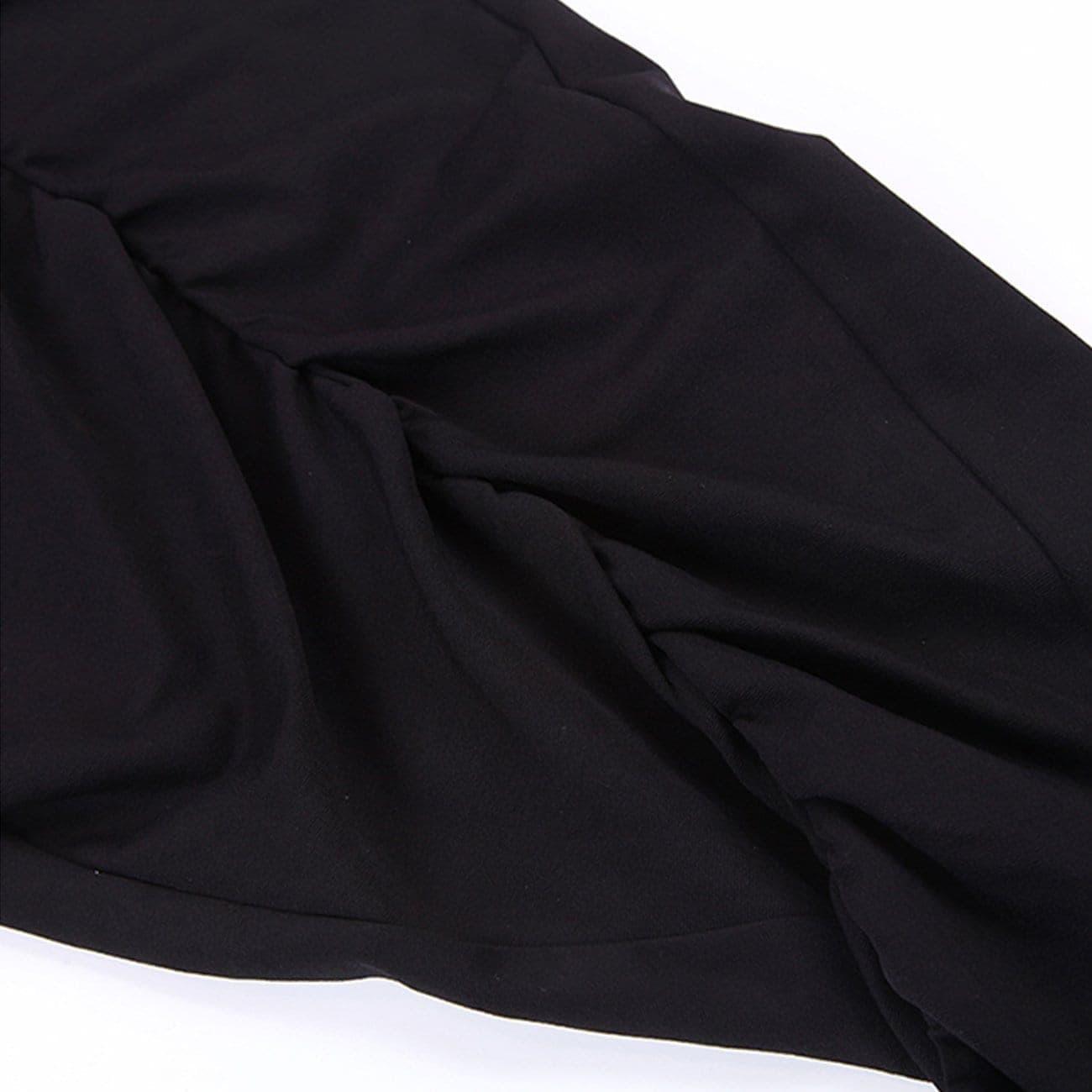 Dark Elastic Ribbons Oversized Pants