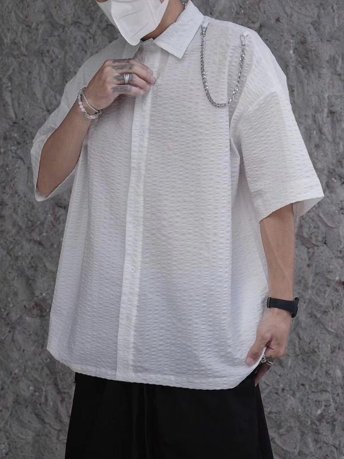 Shoulder Chain Short Sleeve Shirt