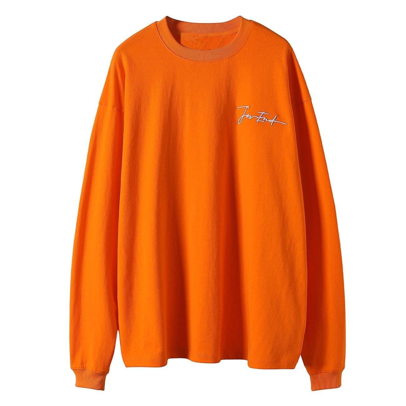 Solid Color Embroidery Sweatshirt