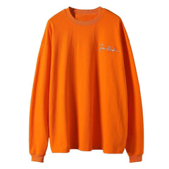 Solid Color Embroidery Sweatshirt