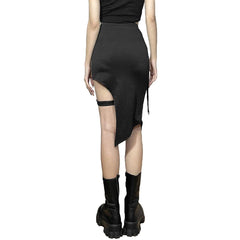 High Waist Irregular Slit Skirt