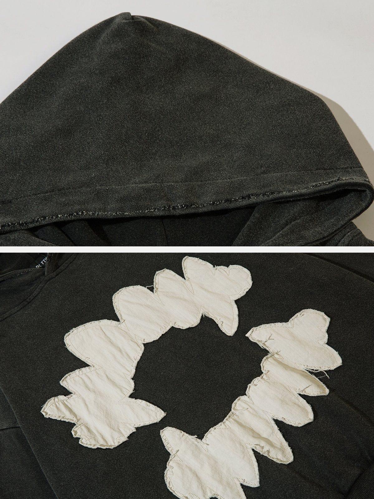 Patchwork Tooth Washed Hoodie