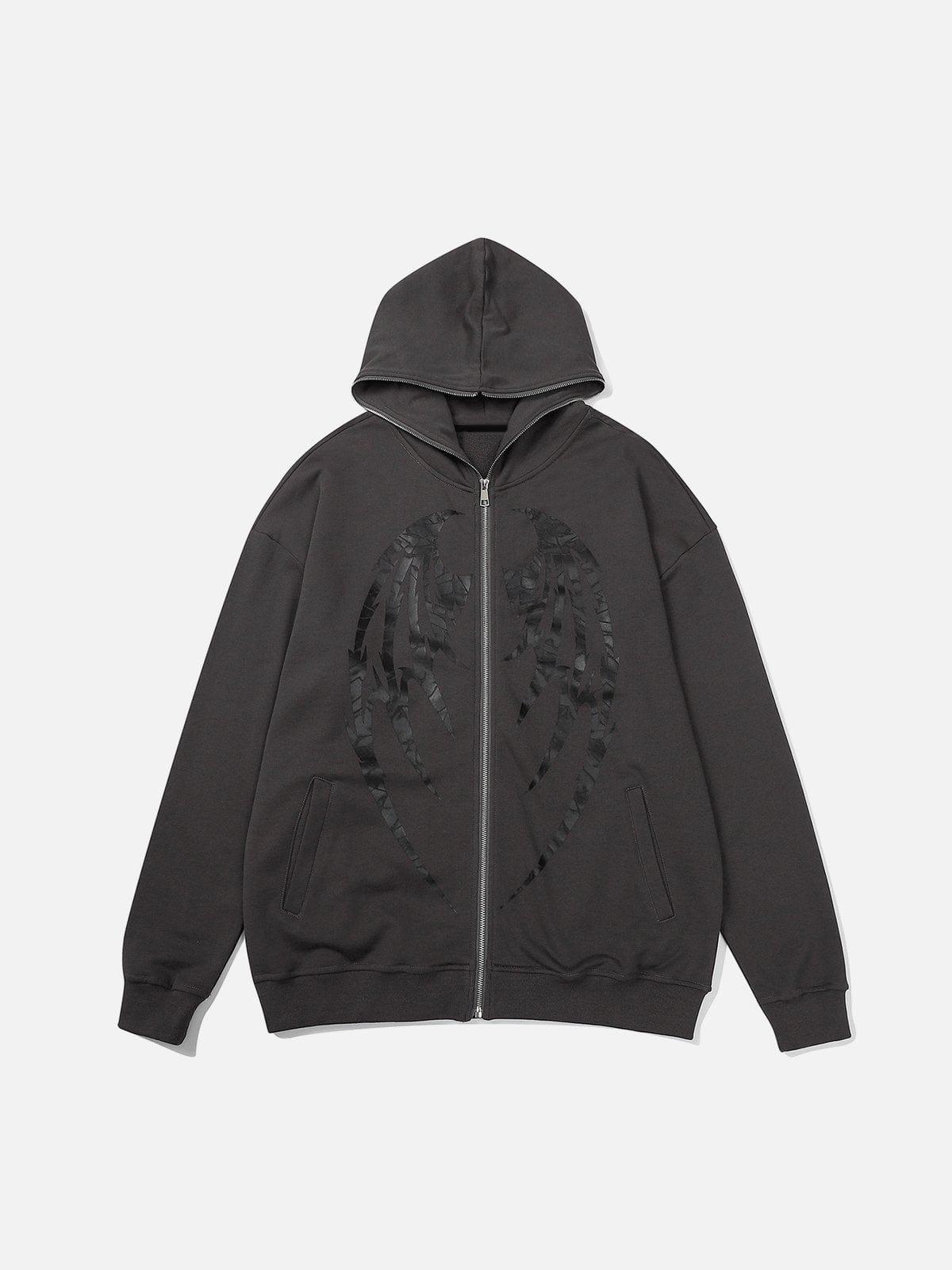 Dark Skeleton Wings Zip Up Hoodie
