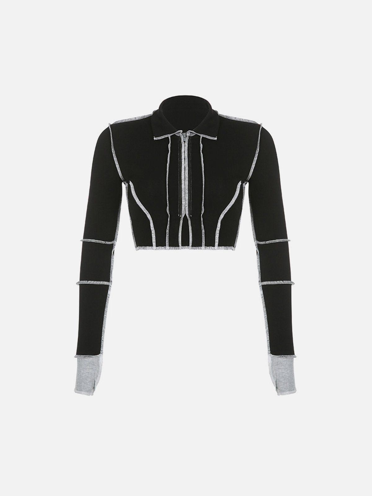 Sewing Thread Long Sleeve T Shirts