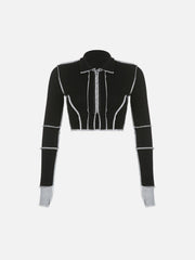 Sewing Thread Long Sleeve T Shirts