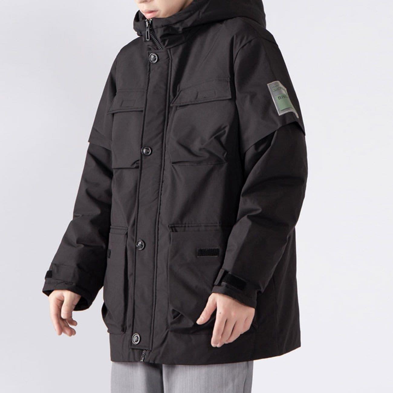 Multi Pockets Hooded Winter Down Coat