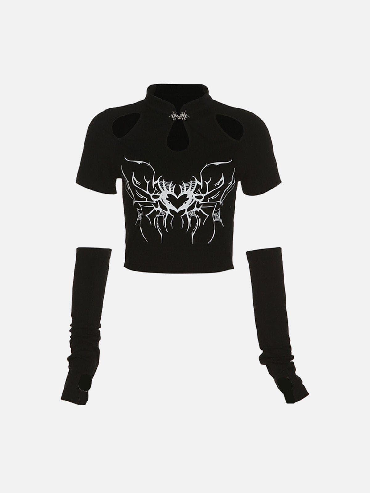 Spider Heart Hollow Long Sleeve T Shirts