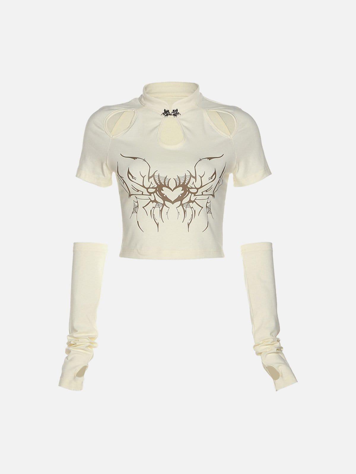 Spider Heart Hollow Long Sleeve T Shirts