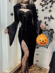 Hooded Split Dress Suit