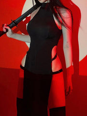Hollow Side Slit Dress