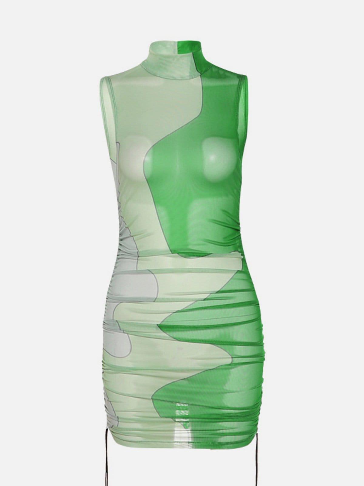 Tie Dye Sexy Perspective Dress